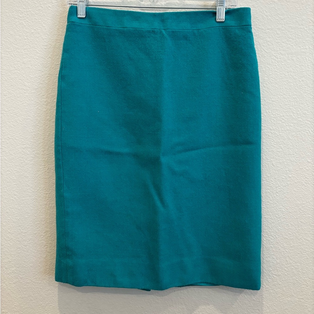 J.Crew  Teal Pencil Skirt size 6